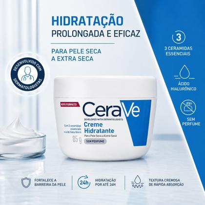 Imagem de Creme Hidratante Cerave Pele Seca e Extra Seca Sem Perfume 85g