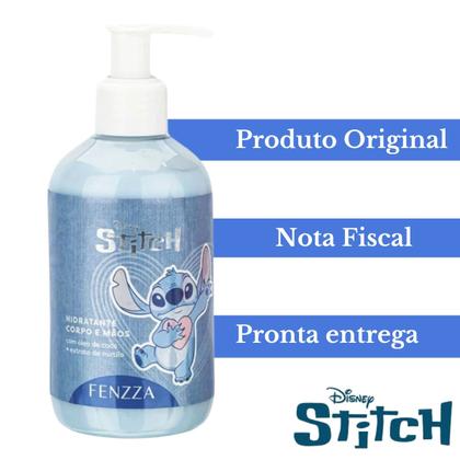 Imagem de Creme Hidratante Corpo E Mãos Com Óleo De Coco E Extrato De Mirtilo 250ml Disney Stitch Lançamento Fenzza