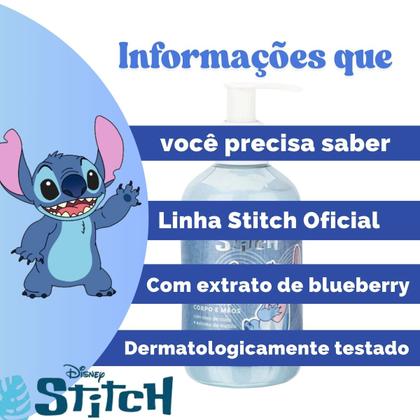 Imagem de Creme Hidratante Corpo E Mãos Com Óleo De Coco E Extrato De Mirtilo 250ml Disney Stitch Lançamento Fenzza