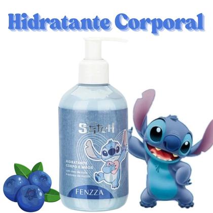 Imagem de Creme Hidratante Corpo E Mãos Com Óleo De Coco E Extrato De Mirtilo 250ml Disney Stitch Lançamento Fenzza