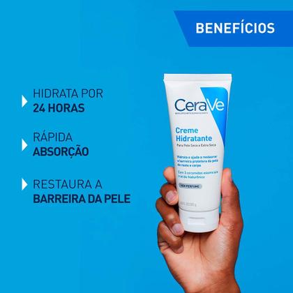 Imagem de Creme Hidratante Corporal CeraVe Pele Seca e Extra Seca com Ácido Hialurônico