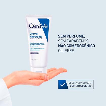Imagem de Creme Hidratante Corporal CeraVe Pele Seca e Extra Seca com Ácido Hialurônico