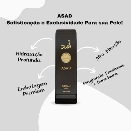 Imagem de Creme Hidratante Corporal Masculino Árabe Asad, 200ml Alta Fixação Isabelle La Belle Original