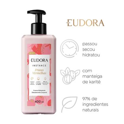 Imagem de Creme Hidratante Desodorante Corporal Eudora Instance Frutas Vermelhas 400ml