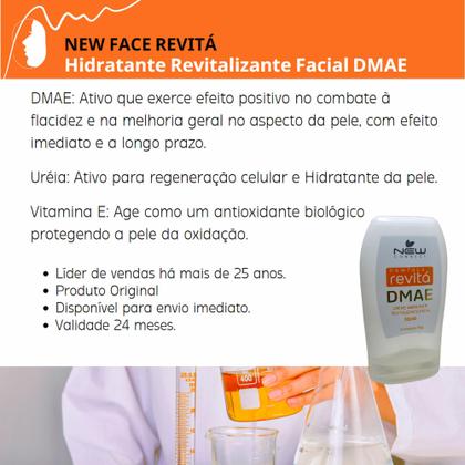 Imagem de Creme Hidratante Facial Anti-idade Antirrugas Antissinais Dmae 50 a 60 anos 55 Grs