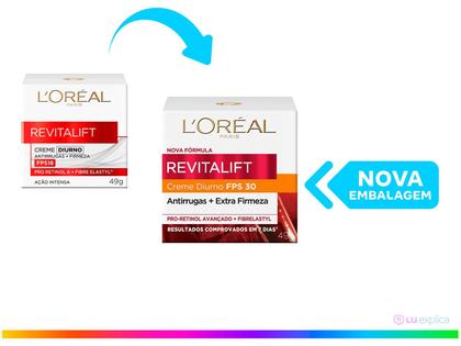 Imagem de Creme Hidratante Facial Anti-idade L'Oréal Paris Revitalift Pro-Retinol Diurno FPS 30, 49g