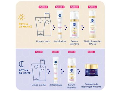 Imagem de Creme Hidratante Facial Nivea Complexo de Reparação Noturna Luminous 630 Antispot Ácido Hialurônico 50ml