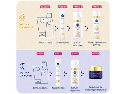 Imagem de Creme Hidratante Facial Nivea Complexo de Reparação Noturna Luminous  Ácido Hialurônico 50ml