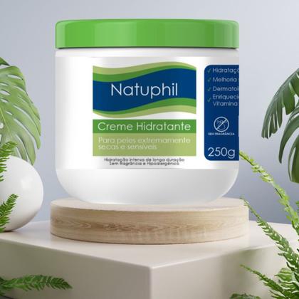Imagem de CREME HIDRATANTE HIPOALERGICO NATUPHIL 250gr NATUFLORES kit 3un