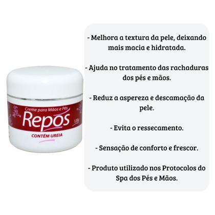 Imagem de Creme Hidratante para Mãos e Pés com Ureia Repos 120g Spa dos Pés 