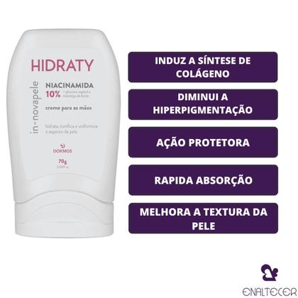 Imagem de Creme Hidratante Para Mãos Maciez Proteção Rejuvenecimento com Niacinamida 10% Dokmos