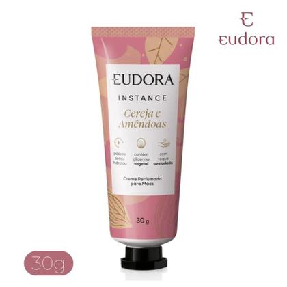 Imagem de Creme Hidratante para Mãos Perfumado de Cereja Amêndoa 30g Secagem Rápida Eudora Instance