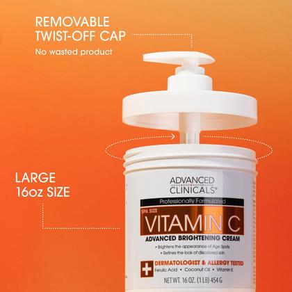 Imagem de Creme hidratante para rosto e corpo Advanced Clinicals Vitamin C
