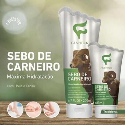 Imagem de Creme Hidratante Tradicional Fashion Sebo de Carneiro Bisnaga 200ml Kit 4