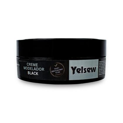 Imagem de Creme Modelador Black Preto Cabelo Definição Antifrizz Penteados Topete Fragrância 100g, Yelsew