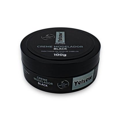 Imagem de Creme Modelador Black Preto Cabelo Definição Antifrizz Penteados Topete Fragrância 100g, Yelsew