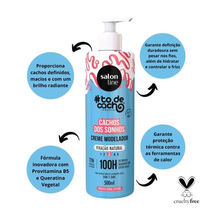 Imagem de Creme Modelador Salon Line todecacho Cachos dos Sonhos Fixação Natural 500ml