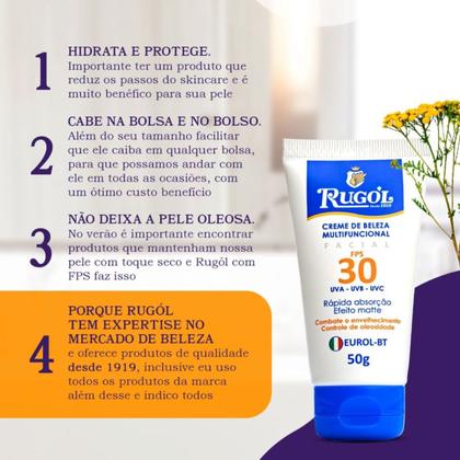 Imagem de Creme Multifuncional FPS30 Efeito Matte 50g  Rugol