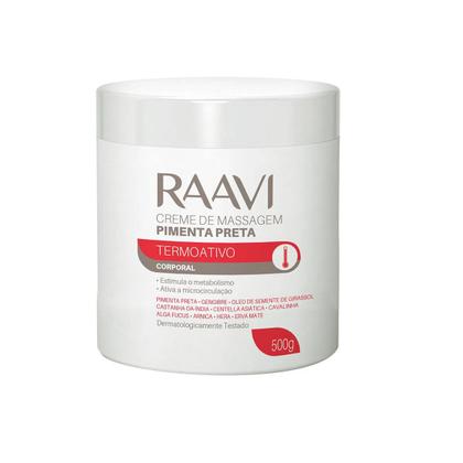 Imagem de Creme P/ Massagem Pimenta Negra + Gel Redutor Crioterápico Raavi 500G Cada