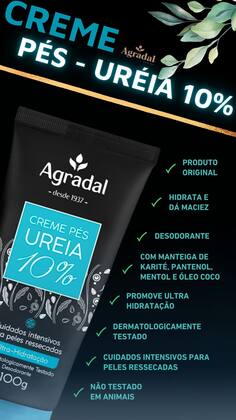 Imagem de Creme P/ Pés Ureia 10% Cuidado Ultra Hidratação Agradal 100g
