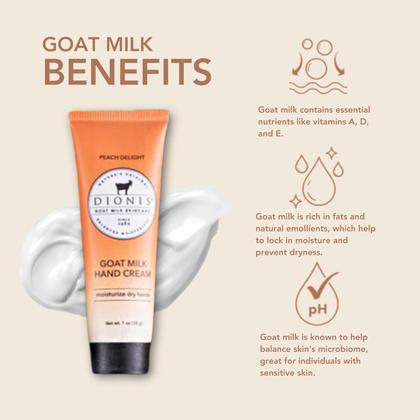 Imagem de Creme para mãos Dionis Goat Milk Skincare 30 ml (conjunto de 6) pêssego