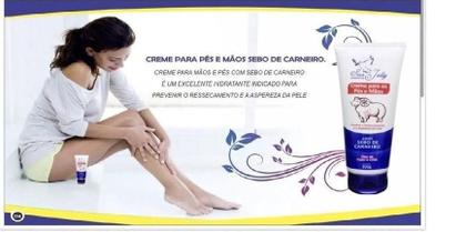 Imagem de Creme para Mãos e Pés Com Sebo De Carneiro San Jully 200g