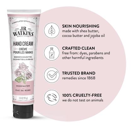 Imagem de Creme para mãos J.R. Watkins Hidratante Natural 100mL, pacote com 3