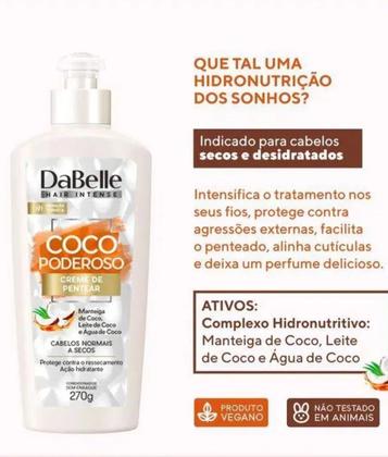 Imagem de Creme Para Pentear Dabelle Coco Poderoso 270g