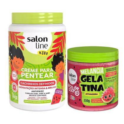 Imagem de Creme Para Pentear + Gelatina Ativadora Salon Line Melancia