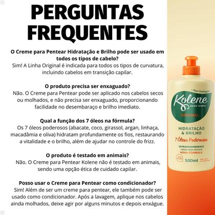 Imagem de Creme para Pentear Kolene Original Hidratação e Brilho 500ml