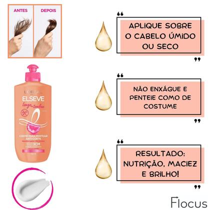 Imagem de Creme para Pentear Longo dos Sonhos Elseve Loreal Paris Anti Corte Repara os ultimos 3 cm Longos