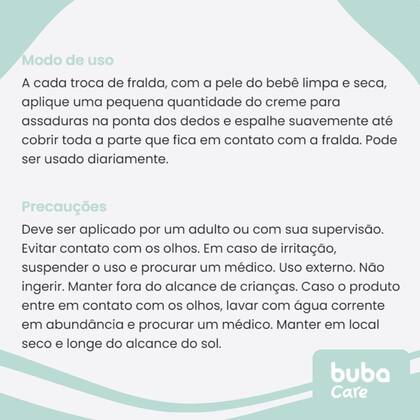 Imagem de Creme Para Prevenção De Assaduras 50g Óxido De Zinco Vegano 16561 Buba Care