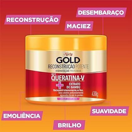 Imagem de Creme Para Tratamento  Niely Gold 430g Reconstrução Potente