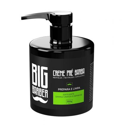 Imagem de Creme Pre Barba Big Barber 350g Lemon Limpador Facial Esfoliante Diminui Cravos Espinhas Revitaliza Barbeiro Profissional