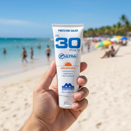 Imagem de Creme Protetor Solar Fator Fps 30 Com Repelente 120g Mavaro