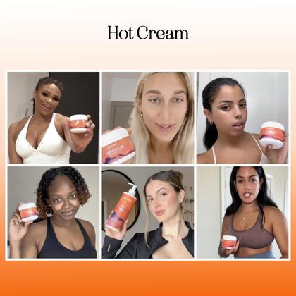 Imagem de Creme quente premium, intensificador de suor  loção corporal reafirmante para mulheres e homens e creme de treino para modelar celulite  Creme hidratante e revigorante e firmador corporal com óleos naturais  pacote com 2 unidades