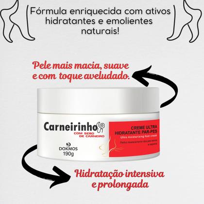 Imagem de Creme Ultra Hidrantante para os Pés Carneirinho Dokmos 190g Antiressecamento e rachaduras