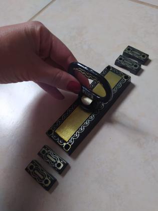 Imagem de Cremona colonial decorada fecho para janela trinco