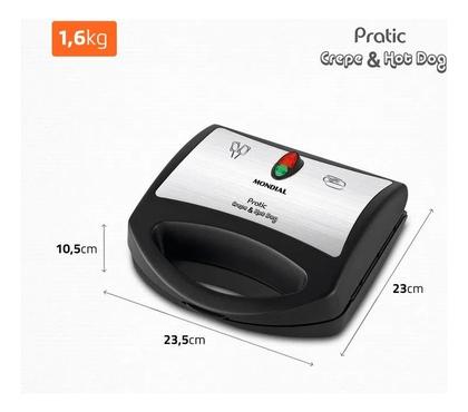 Imagem de Crepeira Pratic Crepe & Hot Dog, Mondial, 850W - CP-01