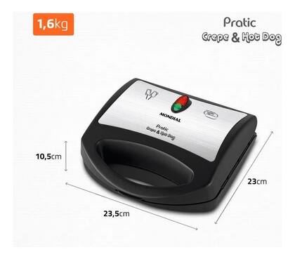 Imagem de Crepeira Pratic Crepe & Hot Dog Mondial 850W Cp-01