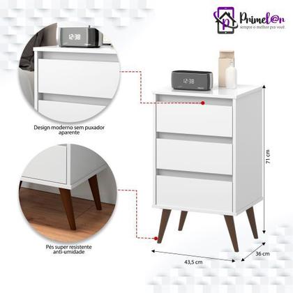 Imagem de Criado Mesa De Cabeceira Retrô Com Gaveta Wood