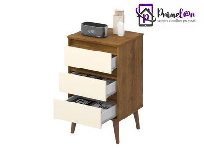 Imagem de Criado Mesa De Cabeceira Retrô Com Gaveta Wood