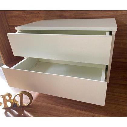 Imagem de Criado Para Apoio Com 2 Gavetas E Com Rodinhas Em Gel Mdf 60x40x35