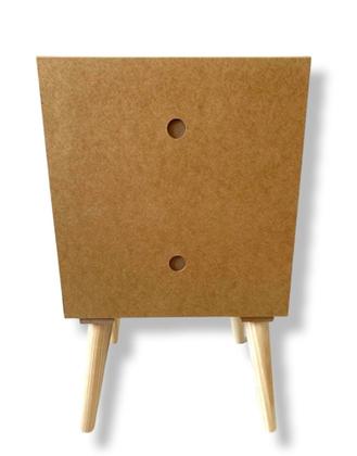 Imagem de Criado Retro 2 Gavetas Mesa Cabeceira Quarto Mdf Cru