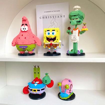 Imagem de Crianças Anime SpongeBob SquarePants Patrick Star Squidward Blocos De Construção Presentes De