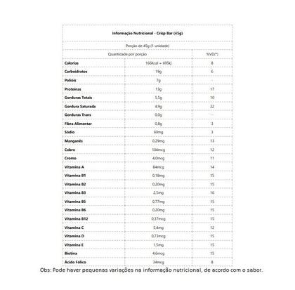 Imagem de Crisp Bar Caixa 12 Unidades (540g) - Integralmédica