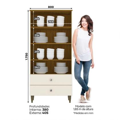Cristaleira 02 Portas Com Vidro 02 Gavetas Liz Henn Off White Com Nature Imagem de Cristaleira 02 Portas Com Vidro 02 Gavetas Liz Henn Off White Com Nature