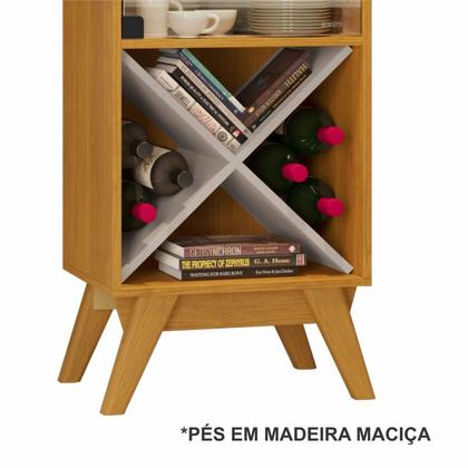 Imagem de Cristaleira 1 Porta Graça Candian Amarelo/Cinamomo/Off White