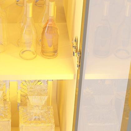 Imagem de Cristaleira 1 Porta Reflecta com Fita Led com Espelho Luminare 100% Mdf