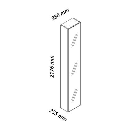 Imagem de Cristaleira 1 Porta Reflecta com Fita Led com Espelho Luminare 100% Mdf